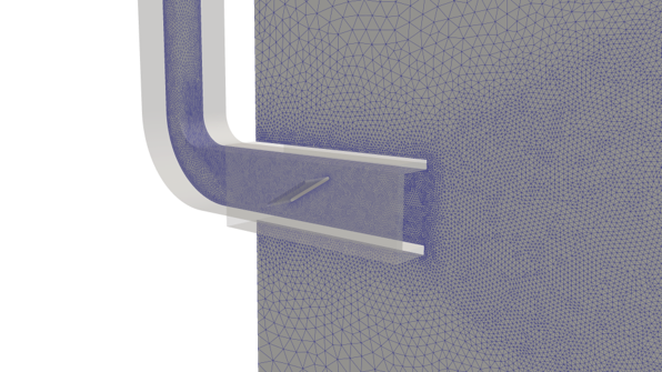 Fig. 3 Mesh with Local Refinement around Flap